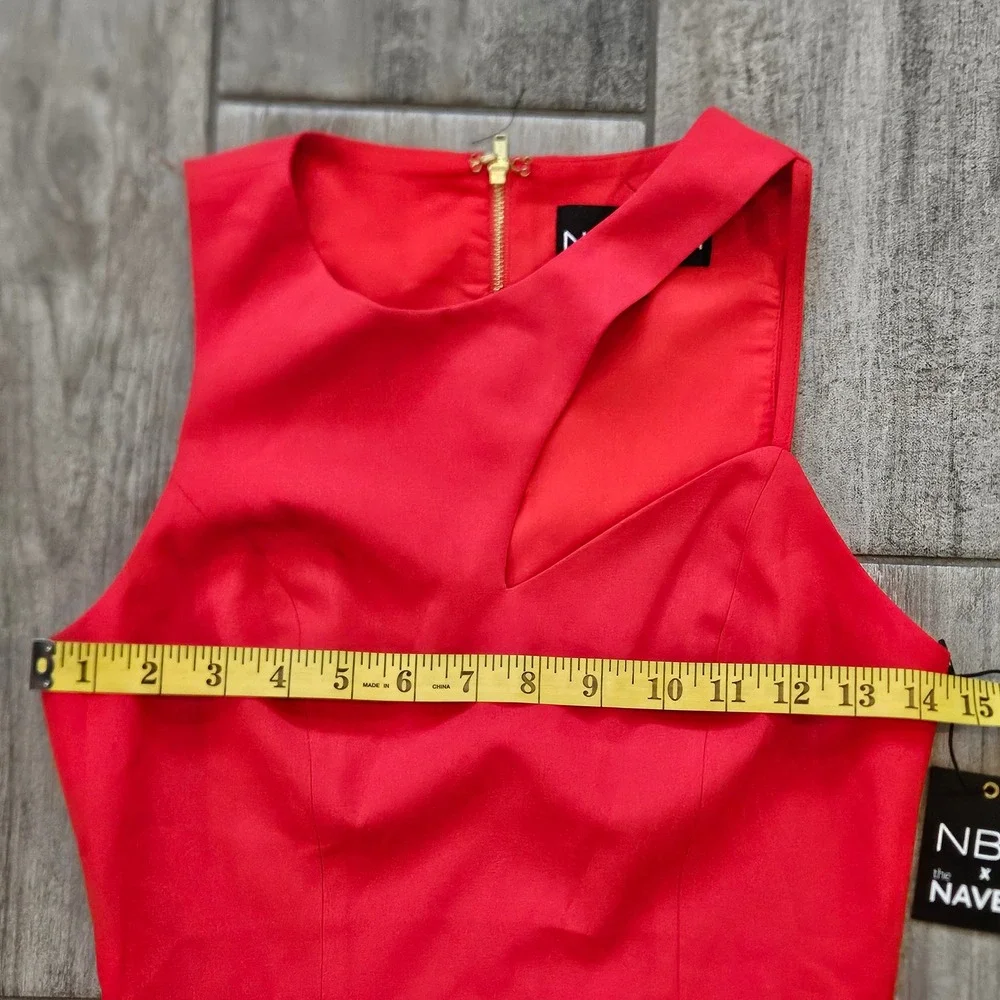 NBD x Naven Twins Dress Size XS Red NEW Asymmetrical Cutout Mini Sleeveless